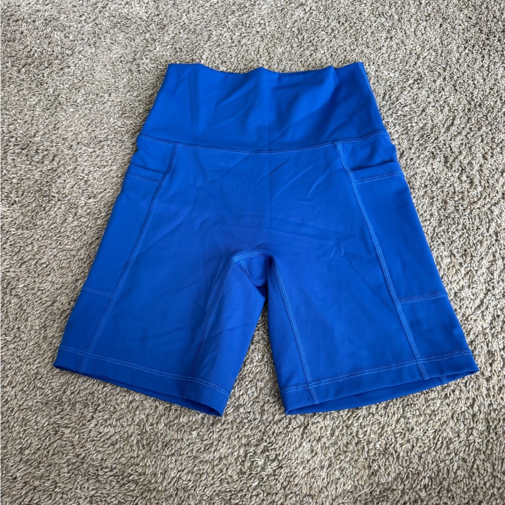 Aerie Offline Biker Athletic Shorts / cobalt blue / Small / with pockets